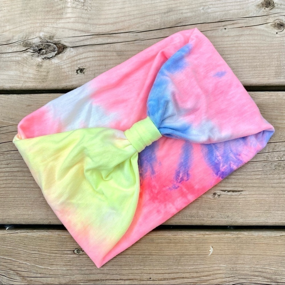 Tie-dye-SOFT MEADOW-Boho Gypsy/hippy wide headband turban silky soft fabric - Picture 7 of 16